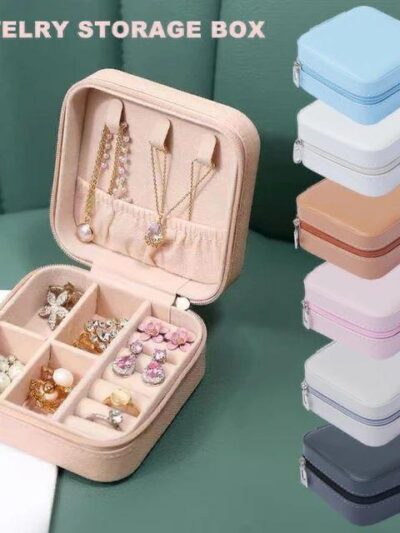 Square Jewellery Box – Travel-Friendly Faux Leather Case