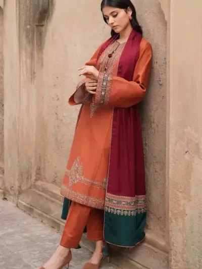 3-Piece Women’s Unstitched Embroidered Suit – Elegant, Stylish & Comfortable
