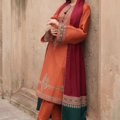 3-Piece Women’s Unstitched Embroidered Suit – Elegant, Stylish & Comfortable