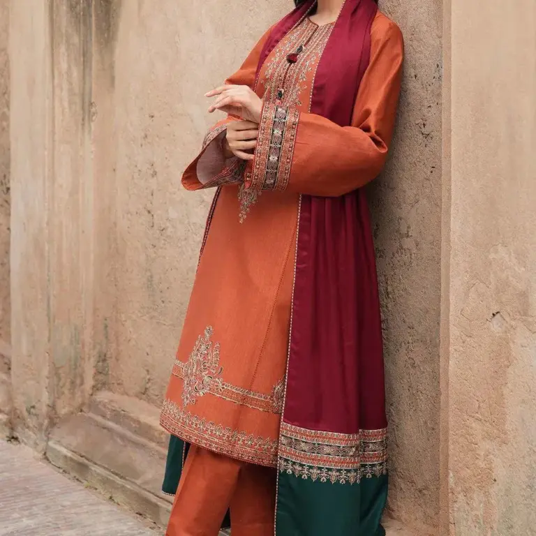 3-Piece Women’s Unstitched Embroidered Suit – Elegant, Stylish & Comfortable
