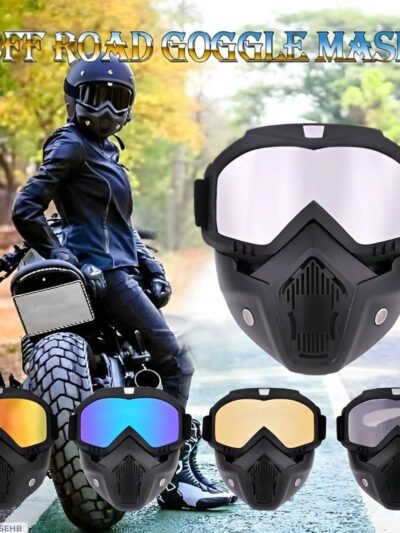 1 Pc Bike Protective Goggles – ABS Plastic Safety Eyewear for Riding (White & Blue)