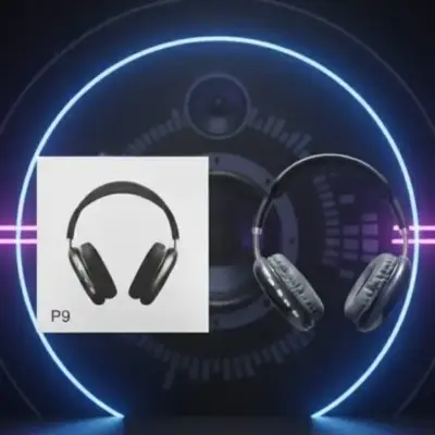 Black “9” Bluetooth Headphone – All-Day Comfort, Long Battery, Super Bass (Model 9)