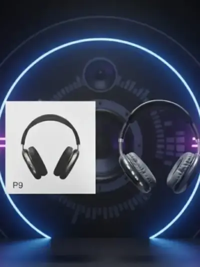 Black “9” Bluetooth Headphone – All-Day Comfort, Long Battery, Super Bass (Model 9)