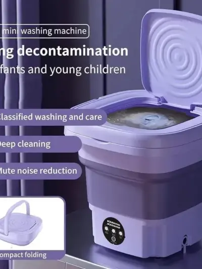 Foldable Portable Mini Washing Machine – Compact, Lightweight & Travel-Friendly