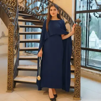 2 Pcs Women’s Stitched Shamoz Silk Plain Dress with Trouser – Elegant & Comfortable