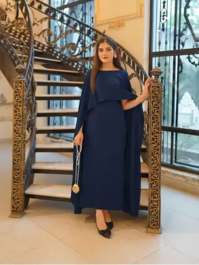 2 Pcs Women’s Stitched Shamoz Silk Plain Dress with Trouser – Elegant & Comfortable