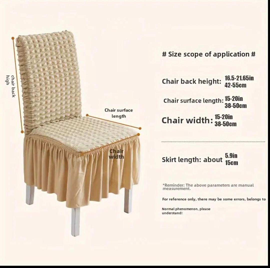 Stylish Textured Jersey Chair Covers – 2 Pcs Grey Stretchable Dining Chair Protectors