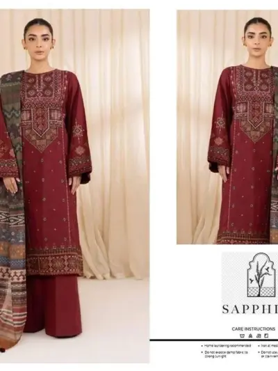 3-Piece Women’s Unstitched Embroidered Suit – Elegant, Stylish & Comfortable