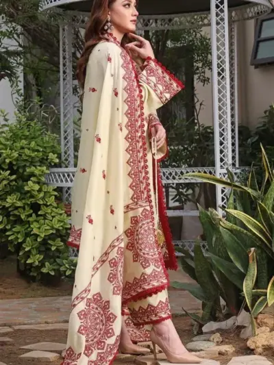 3-Piece Women’s Unstitched Embroidered Suit – Elegant, Stylish & Comfortable