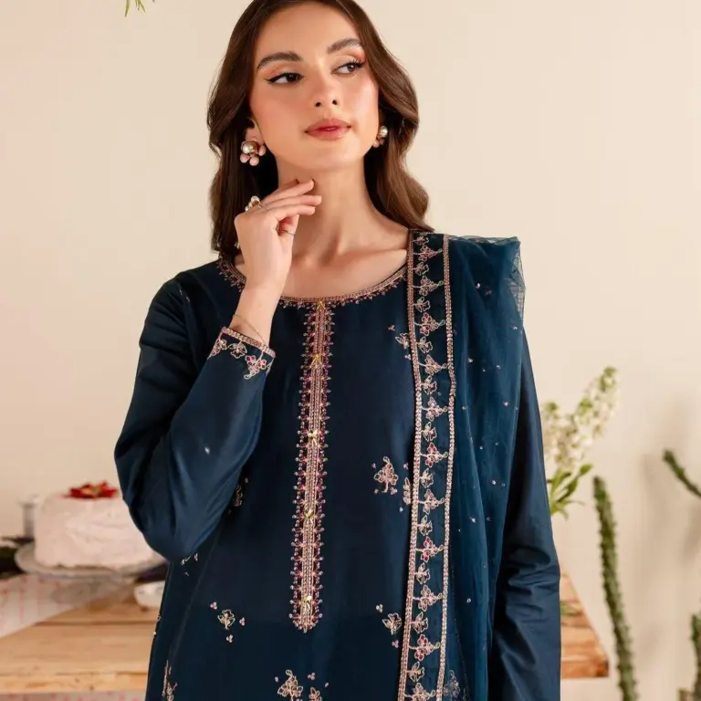 3-Piece Women’s Unstitched Embroidered Suit – Elegant, Stylish & Comfortable