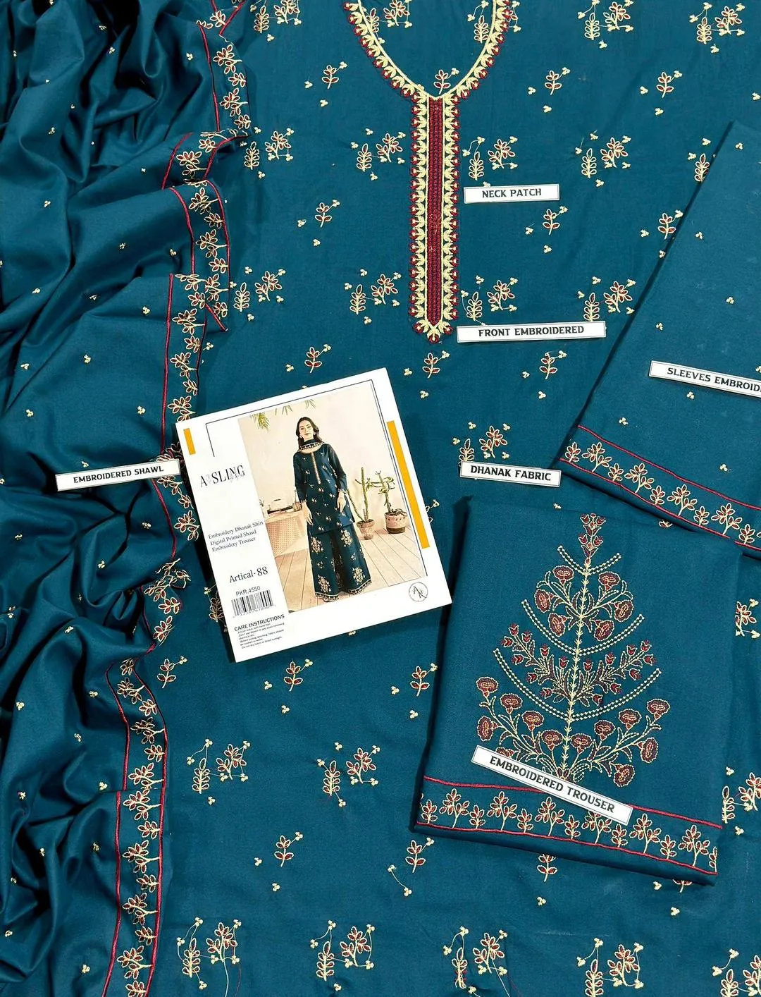 3-Piece Women’s Unstitched Embroidered Suit – Elegant, Stylish & Comfortable