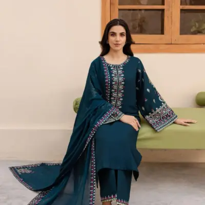 3-Piece Women’s Unstitched Embroidered Suit – Elegant, Stylish & Comfortable