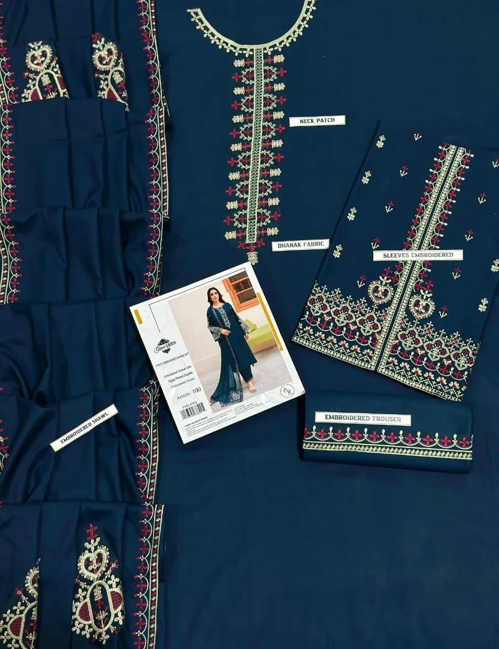 3-Piece Women’s Unstitched Embroidered Suit – Elegant, Stylish & Comfortable