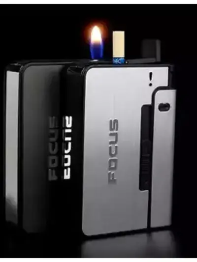 Focus Cigarette Case with Butane Lighter – Stylish, Durable & Convenient