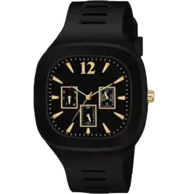 Men’s Silicon Band Analog Watch – Round Dial, Stylish & Comfortable Daily Wear