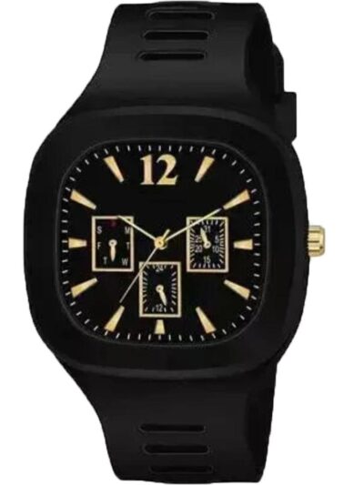 Men’s Silicon Band Analog Watch – Round Dial, Stylish & Comfortable Daily Wear