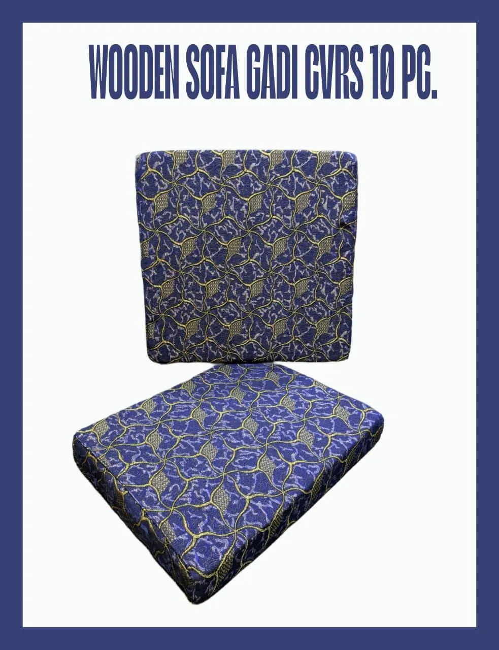 10 Pcs Cotton Printed Cushion Covers – Vibrant Blue Decorative Pillow Covers for Sofa & Home (Without Filling)