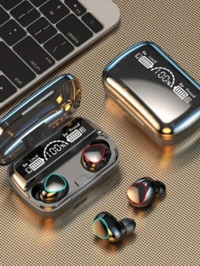 M10 Digital Display Case Earbuds – Bluetooth V5.1, Transparency Mode, Sweat Resistant (Black)