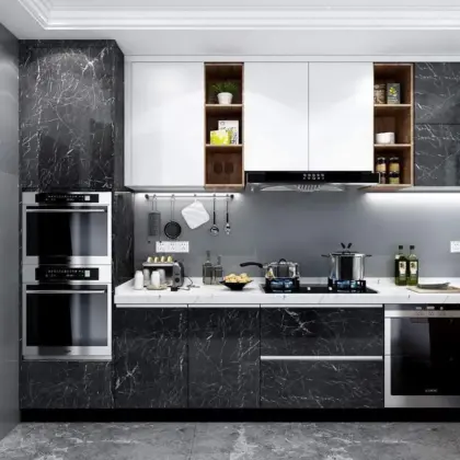 Black Marble Self-Adhesive Wall Sheets – 20 Pcs | DIY Peel & Stick Decorative Panels