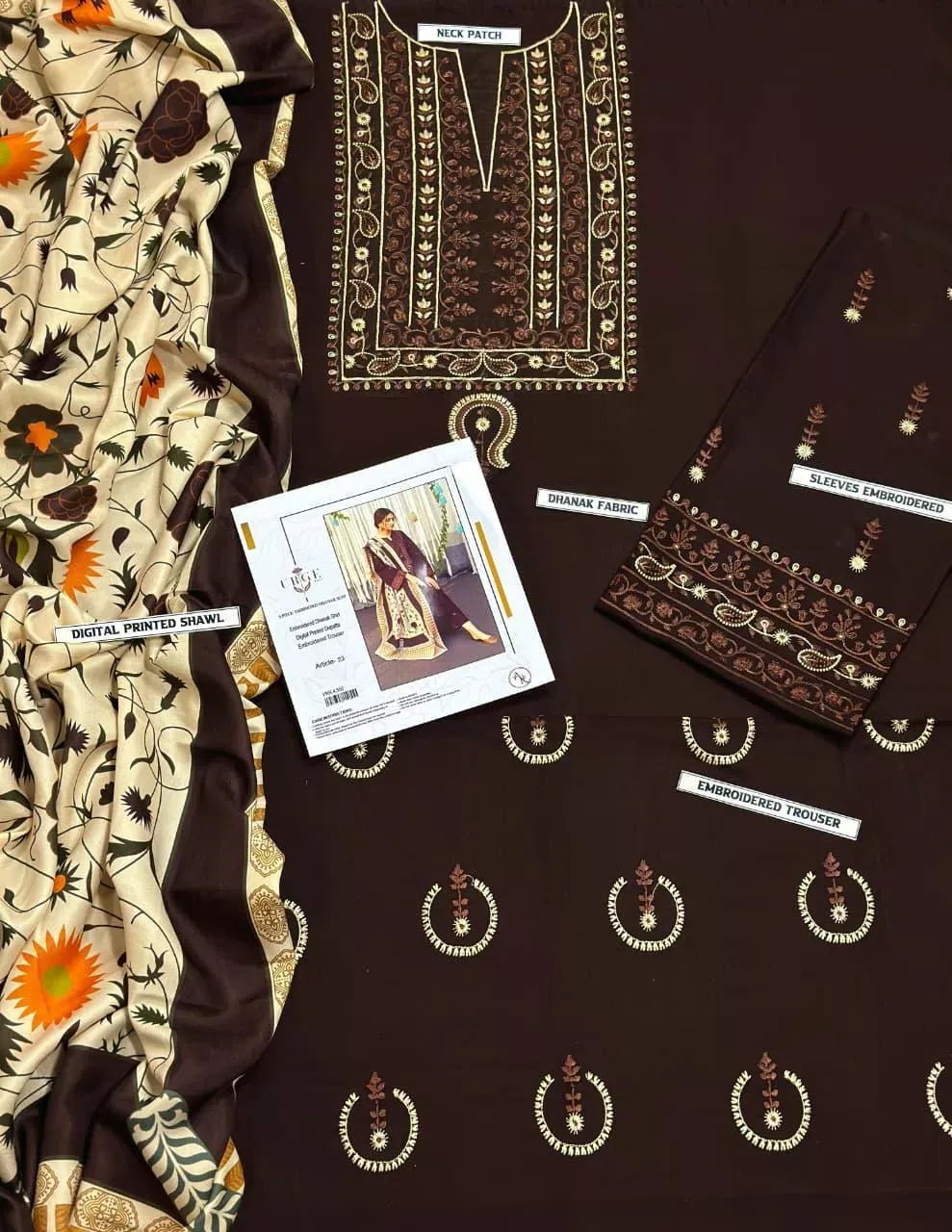 3-Piece Women’s Unstitched Embroidered Suit – Elegant, Stylish & Comfortable