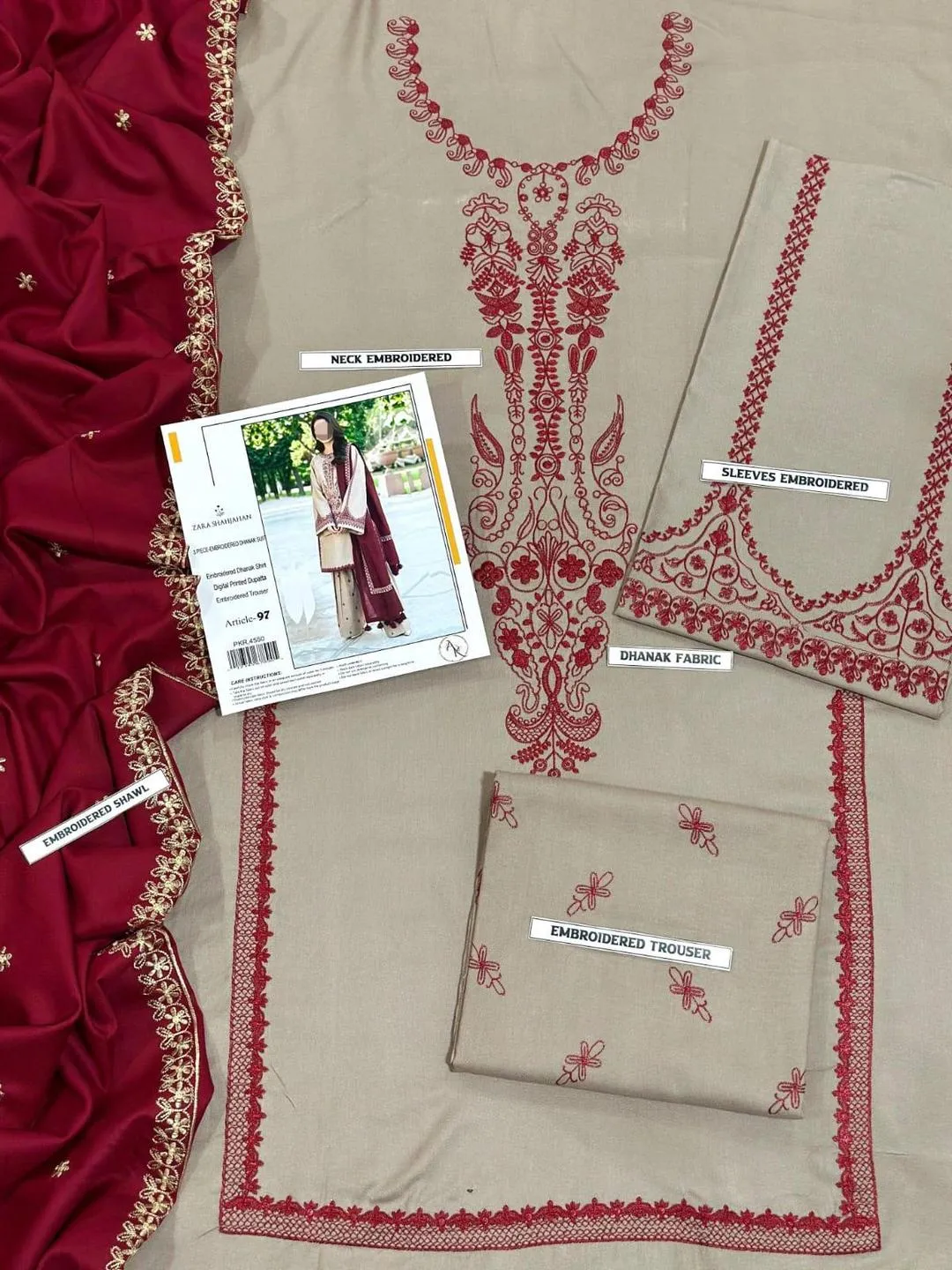 3-Piece Women’s Unstitched Embroidered Suit – Elegant, Stylish & Comfortable