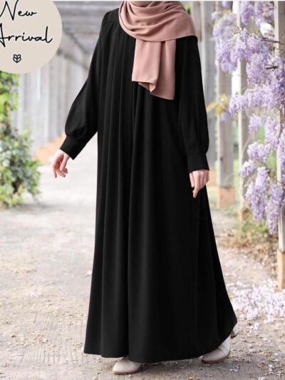 Stylish Georgette Full Abaya for Women – Maroon Elegant Flared Classic Abaya (1 Pc)