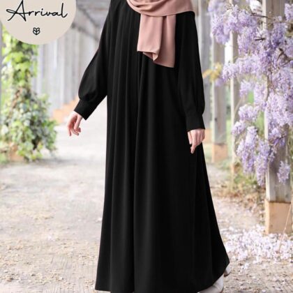 Stylish Georgette Full Abaya for Women – Maroon Elegant Flared Classic Abaya (1 Pc)
