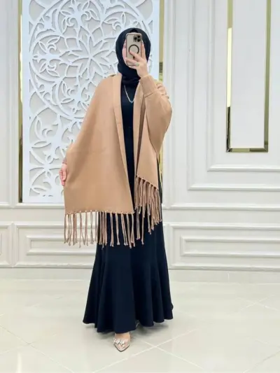 Women’s Golden Fleece Poncho Cape Shawl – Soft, Cozy & Stylish Winter Wrap | 35 Inches