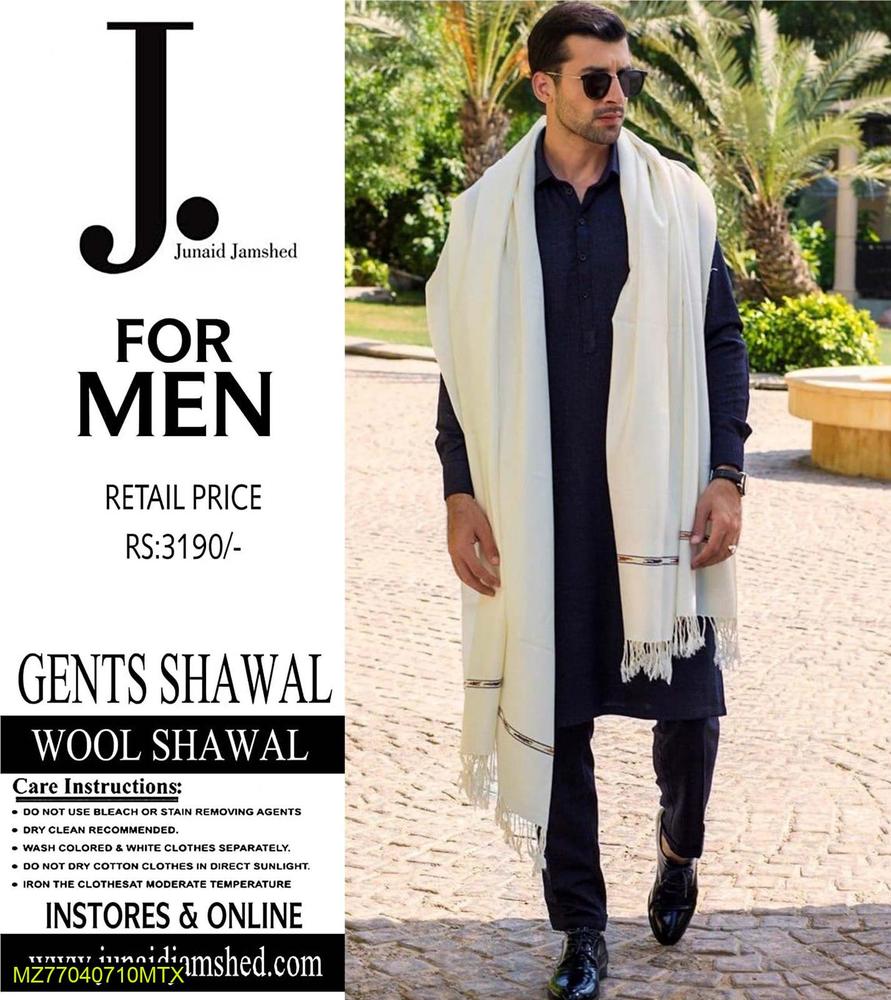 Men’s Woolen Plain Shawl – Soft, Warm & Stylish Winter Accessory | 2.5 Gaz