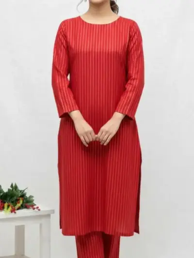 Women’s 2-Piece Unstitched Zari Tilla Cambric Suit – Embroidered Shirt & Printed Cotton Trouser (2 Meter Cut, Multi-Color)