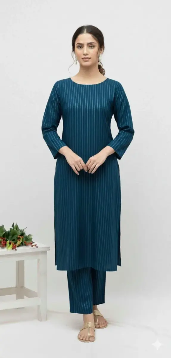 Women’s 2-Piece Unstitched Zari Tilla Cambric Suit – Embroidered Shirt & Printed Cotton Trouser (2 Meter Cut, Multi-Color)