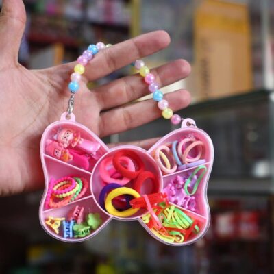 Girls’ Beautiful Printed Rubber Hair Ponies – Multicolor | Free Size (1 Pc)