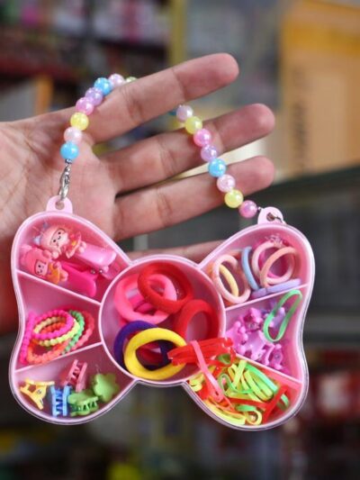 Girls’ Beautiful Printed Rubber Hair Ponies – Multicolor | Free Size (1 Pc)