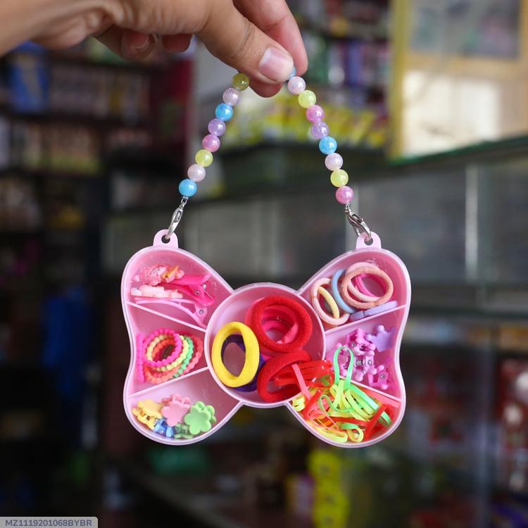 Girls’ Beautiful Printed Rubber Hair Ponies – Multicolor | Free Size (1 Pc)