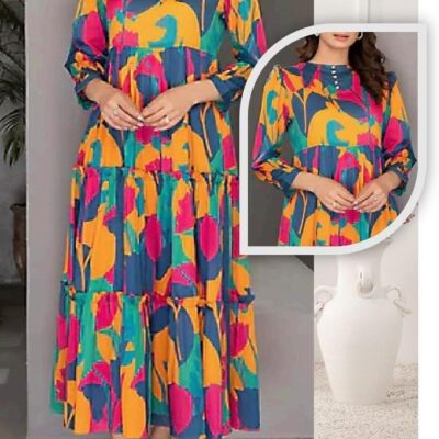 Women’s Unstitched Swiss Lawn Printed Shirt – 1 Pc Multicolor Summer Fabric (2.25 Yards)