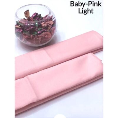 Women’s 2 Pcs Unstitched Katan Silk Plain Suit – Baby Pink | Shirt & Trouser (1.5 Yards Each)