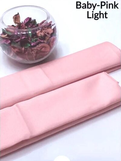 Women’s 2 Pcs Unstitched Katan Silk Plain Suit – Baby Pink | Shirt & Trouser (1.5 Yards Each)