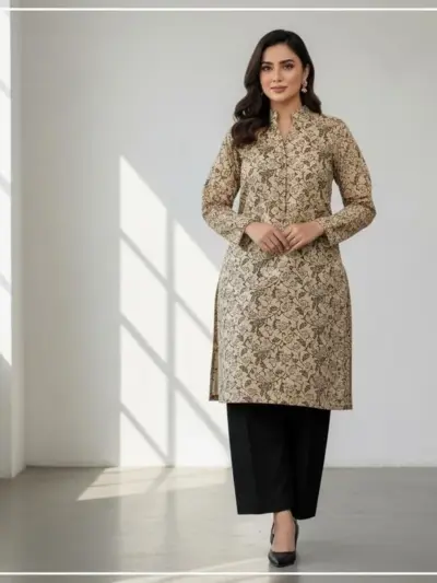 Women’s 2 Pcs Unstitched Block Printed Katan Silk Suit – Multicolor (Shirt 2 Gazz & Trouser 1.5 Gazz)