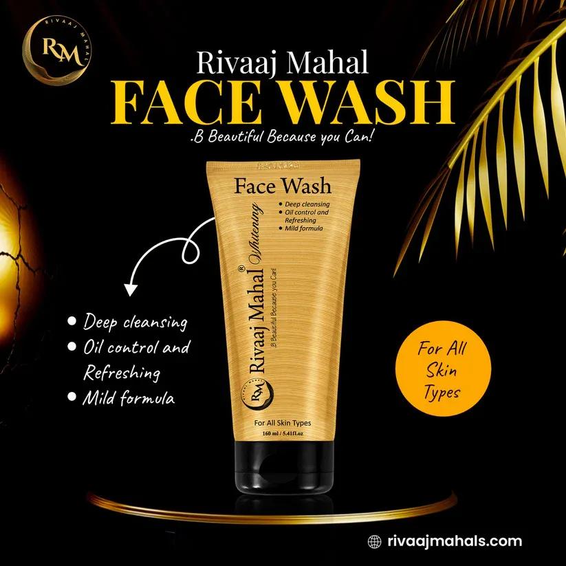 Rivaj Whitening & Brightening Face Wash – Cream Cleanser for All Skin Types, 100ml