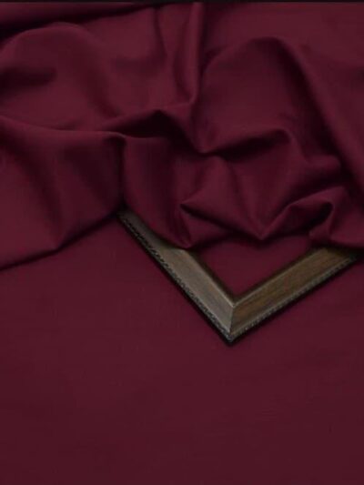 Men’s Unstitched Wash & Wear Plain Suit – Maroon | 4 Meter Fabric (Shirt & Trouser)