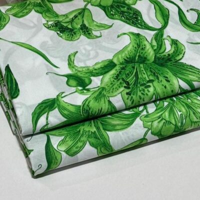 Women’s 2 Pcs Unstitched Printed Polo Cotton Suit – Summer Collection 2025, White, 5 Gazz Fabric (Shirt & Trouser)