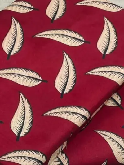 Women's 2-Piece Unstitched Printed Polo Cotton Suit – Maroon (Shirt 2.25m + Trouser)
