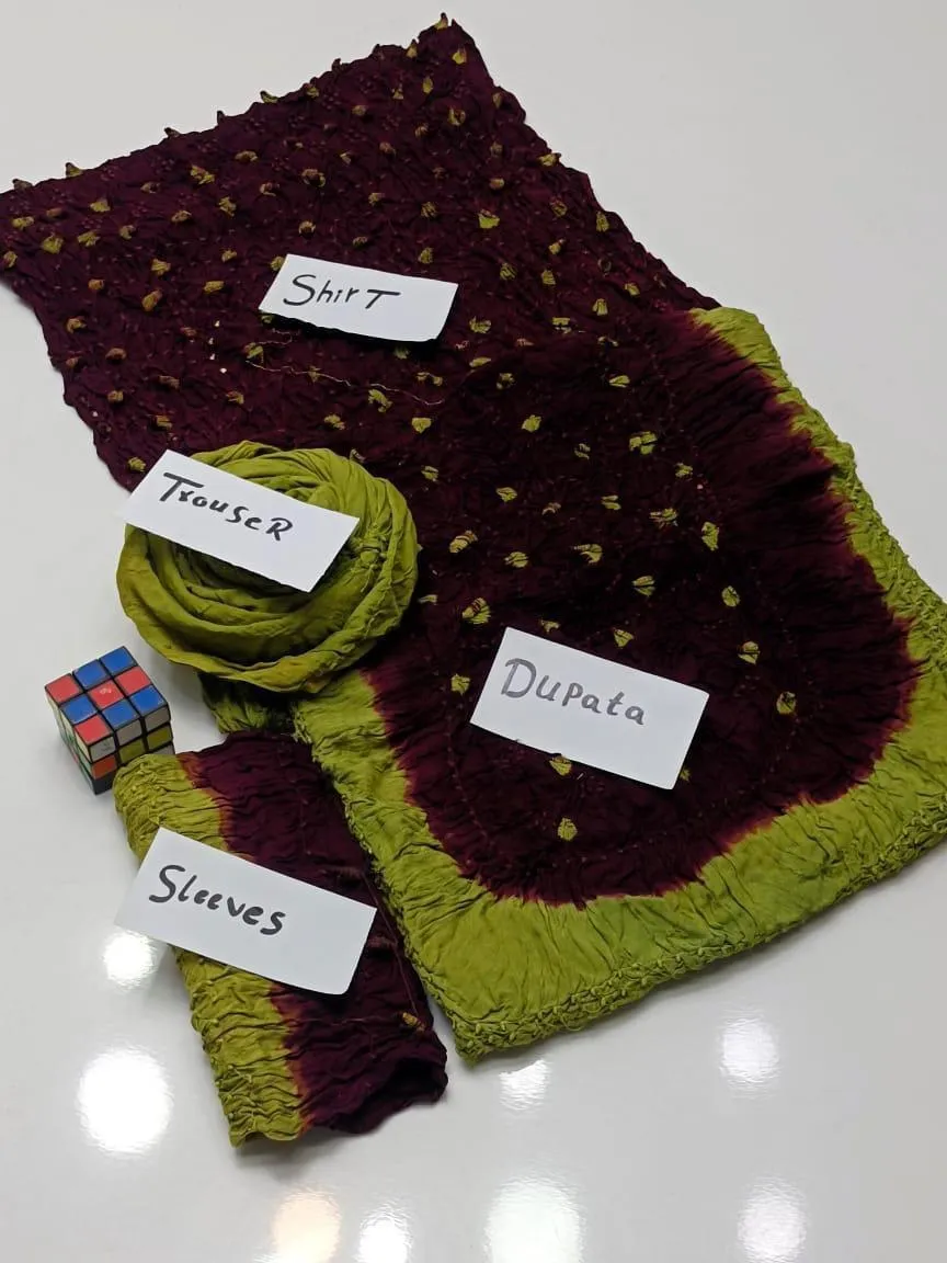 Women’s 3 Pcs Unstitched Maroon Arabic Lawn Printed Suit – Shirt, Trouser & Dupatta (2.5m Cutting)