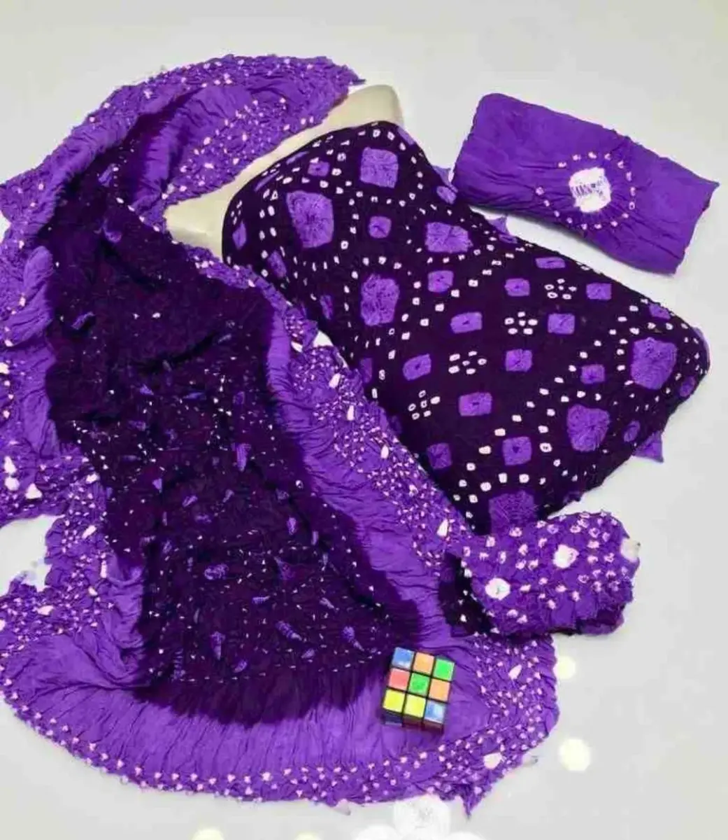 3 Pcs Women’s Unstitched Printed Arabic Lawn Suit – Purple, Elegant & Comfortable