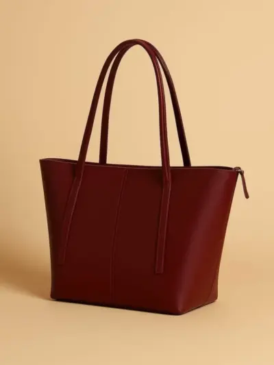 Women’s Multicolor Rexine Tote Handbag – Plain Top Handle, 1 Pc