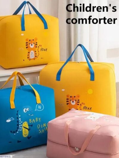 DinoFun Dinosaur Travel & Storage Bag – Large Capacity Non-Woven Zipper Bag for Kids & Adults (1 Pc)