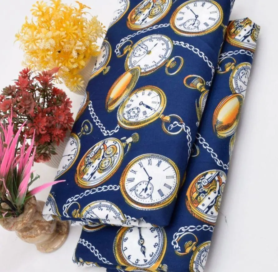 Premium Micro Polo Cotton 2 Pcs Women’s Unstitched Digital Printed Suit – Shirt & Trouser (Blue)