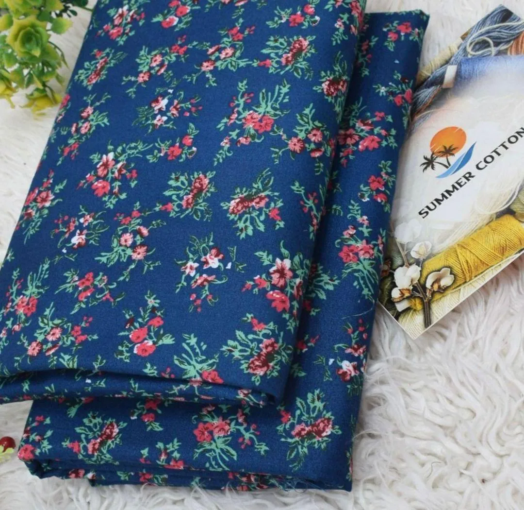 Women’s 2-Piece Unstitched Digital Printed Micro Polo Cotton Suit – Blue | Shirt & Trouser | 2.5 Gazz