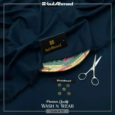 Men’s Premium Wash & Wear Plain Unstitched Suit – Blue | Summer Fabric | 4 Meter Cutting