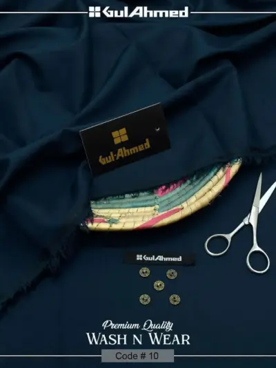 Men’s Premium Wash & Wear Plain Unstitched Suit – Blue | Summer Fabric | 4 Meter Cutting